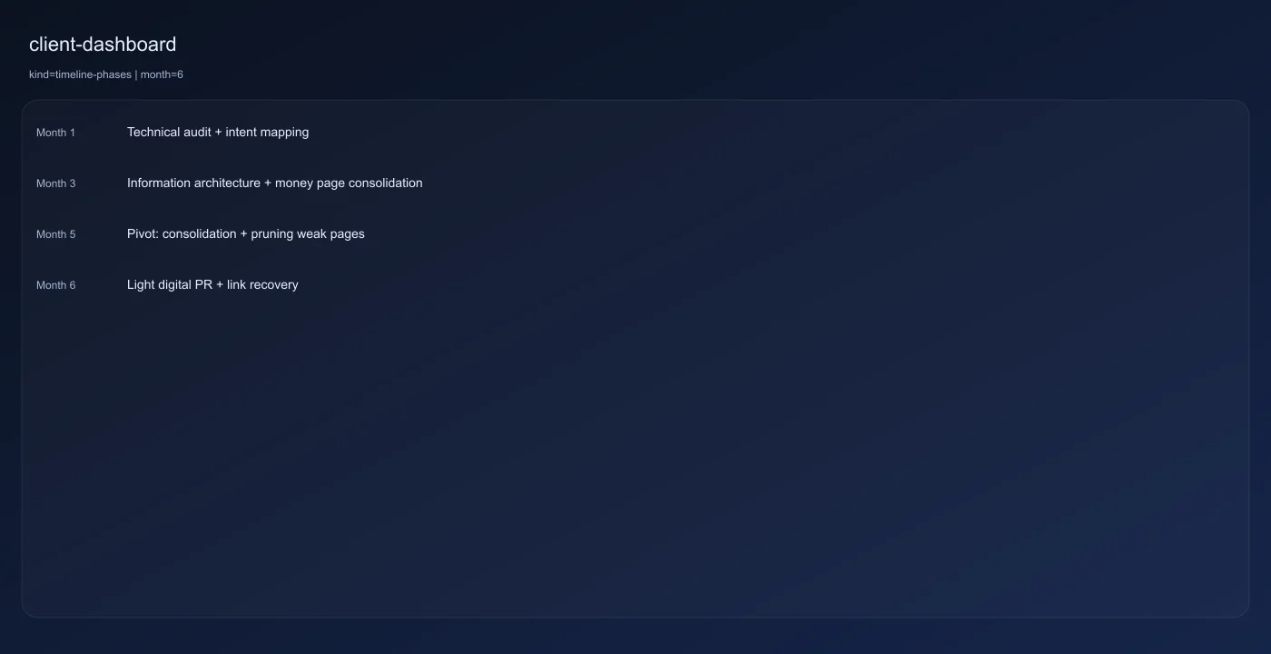 Dentist SEO campaign dashboard overview